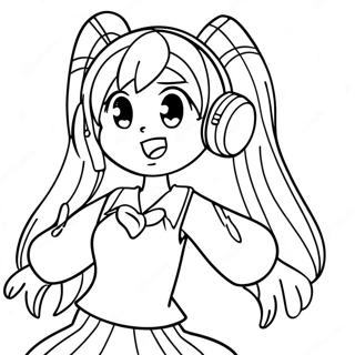 Pagina Para Colorear De Hatsune Miku Cantando 33642-17791