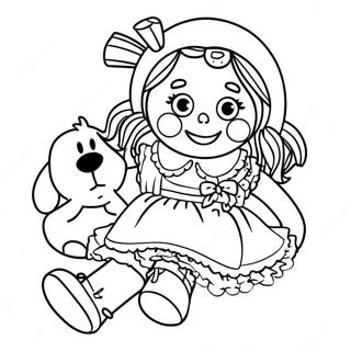 Pagina Para Colorear De Raggedy Ann Con Su Muneca 33672-17813