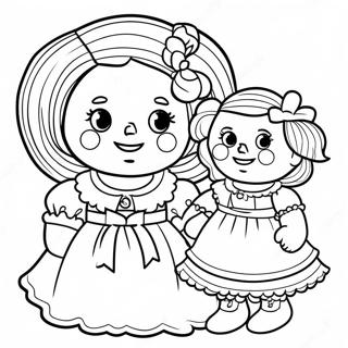 Pagina Para Colorear De Raggedy Ann Con Su Muneca 33672-17814