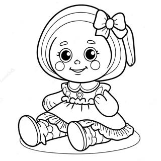 Pagina Para Colorear De Raggedy Ann Con Su Muneca 33672-17815