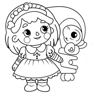 Pagina Para Colorear De Raggedy Ann Con Su Muneca 33672-17816