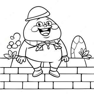 Pagina Para Colorear De Humpty Dumpty Sentado En Una Pared 33813-17917