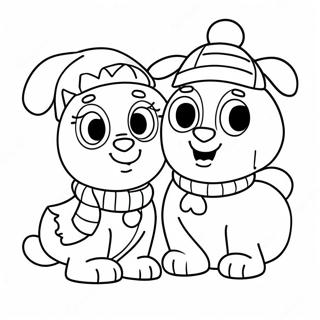 Pagina Para Colorear De La Aventura Navidena De Bluey Y Bingo 3390-2760