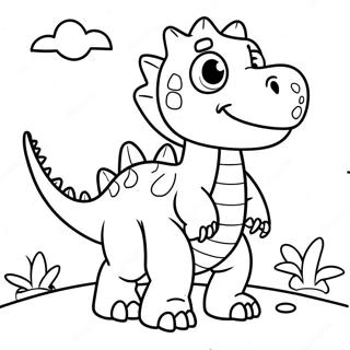 Pagina Para Colorear De Dinosaurio Companero Amigable 33923-18001