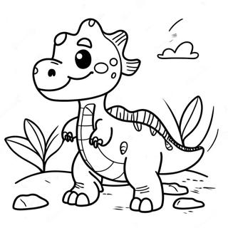 Pagina Para Colorear De Dinosaurio Companero Amigable 33923-18002