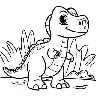 Pagina Para Colorear De Dinosaurio Companero Amigable 33923-18003