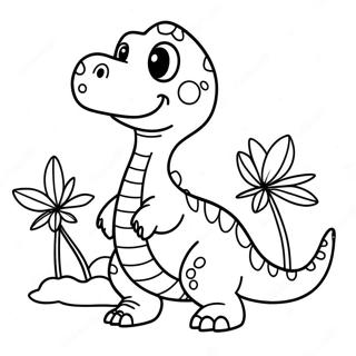 Pagina Para Colorear De Dinosaurio Companero Amigable 33923-18004