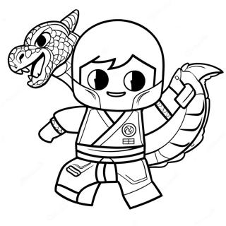 Pagina Para Colorear De Cole Ninjago Con Dragon 33933-18009