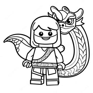 Pagina Para Colorear De Cole Ninjago Con Dragon 33933-18010