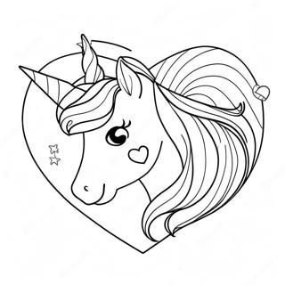 Pagina Para Colorear De Corazon De Unicornio Brillante 34033-18089