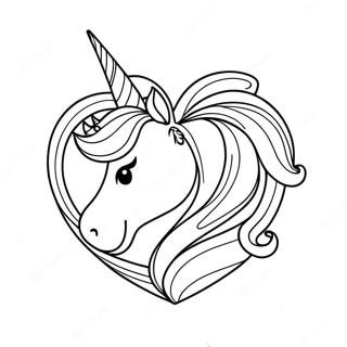 Pagina Para Colorear De Corazon De Unicornio Brillante 34033-18091