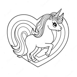 Pagina Para Colorear De Corazon De Unicornio Brillante 34033-28290