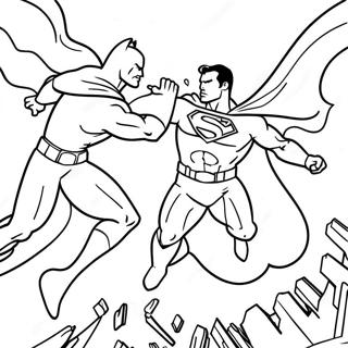 Pagina Para Colorear De La Epica Batalla De Batman Vs Superman 34043-28297