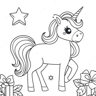 Navidad De Unicornio Páginas Para Colorear