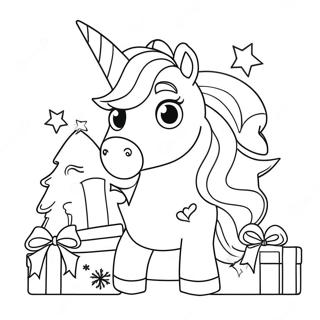 Pagina Para Colorear De Un Unicornio Navideno 3409-2771