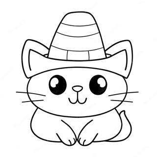 Pagina Para Colorear De Gato Tonto Con Sombrero 34253-28465