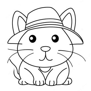 Pagina Para Colorear De Gato Tonto Con Sombrero 34253-28467