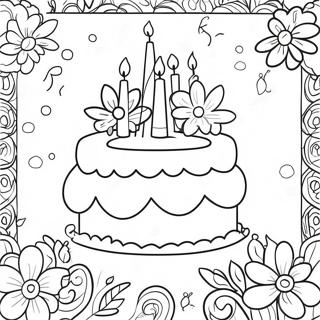 Pagina Para Colorear De Flores De Cumpleanos Felices 34362-28550