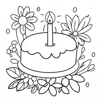 Pagina Para Colorear De Flores De Cumpleanos Felices 34362-28551