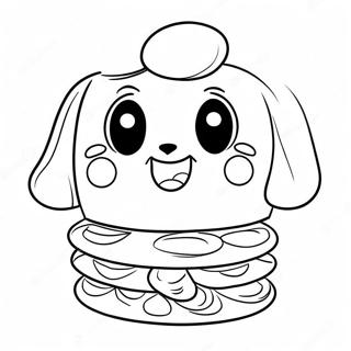 Pagina Para Colorear De Un Waffle De Dibujos Animados Lindo 34373-28563