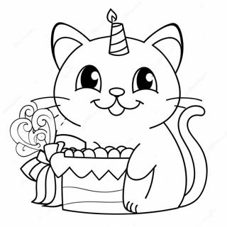 Pagina Para Colorear Gato Feliz Cumpleanos 34552-28778