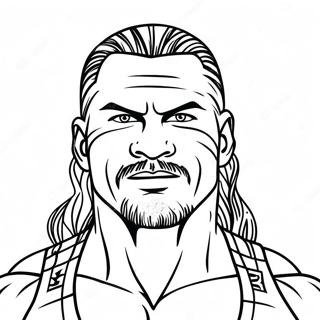 Pagina Para Colorear De Retrato Detallado De Luchador De Wwe 34613-28830