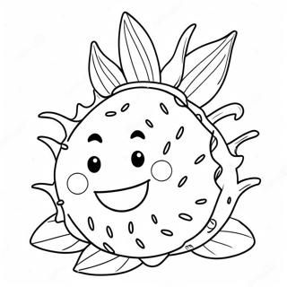 Pagina Para Colorear De Linda Fruta Del Dragon Con Una Sonrisa 34703-28901