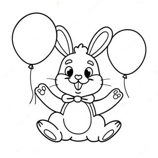 Pagina Para Colorear Conejo Bunzo Con Globos Coloridos 34813-28989