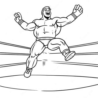 Pagina Para Colorear Luchador De Wwe Saltando Sobre El Oponente 34823-28999