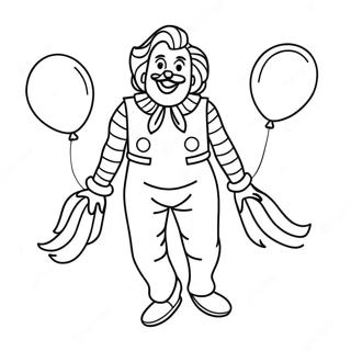 Pagina Para Colorear De Ronald Mcdonald Feliz Con Globos 34924-29069