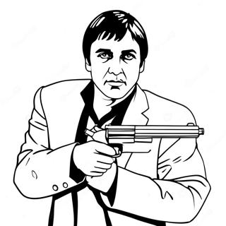 Pagina Para Colorear De Scarface Con Pistola 34954-29093