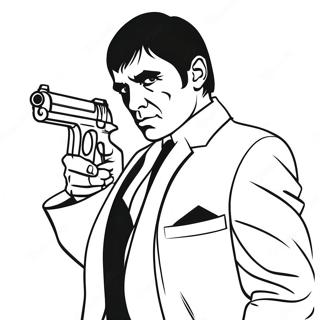 Pagina Para Colorear De Scarface Con Pistola 34954-29094