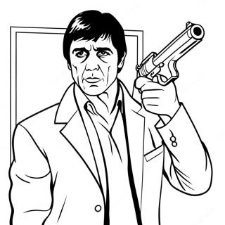 Pagina Para Colorear De Scarface Con Pistola 34954-29095