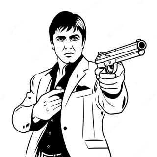 Pagina Para Colorear De Scarface Con Pistola 34954-29096