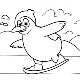 Pagina Para Colorear De Pingu Patinando Sobre Hielo 35024-29156