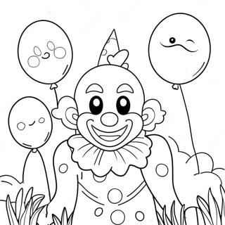 Pagina Para Colorear De Payaso Espeluznante Con Globos 35074-29194