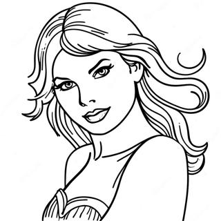 Pagina Para Colorear De Taylor Swift En Pose Dramatica 3510-2854