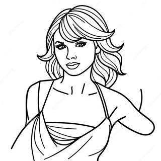 Pagina Para Colorear De Taylor Swift En Pose Dramatica 3510-2855