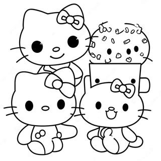 Pagina Para Colorear De La Linda Hello Kitty Y Amigos 35164-29266