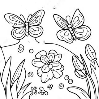 Pagina Para Colorear De Un Elegante Jardin De Mariposas 35244-29329