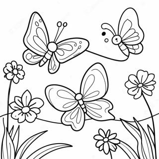 Pagina Para Colorear De Un Elegante Jardin De Mariposas 35244-29332