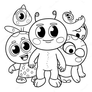 Pagina Para Colorear De Henry Hugglemonster Con Amigos 35264-29345