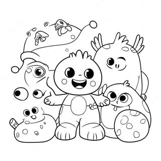 Pagina Para Colorear De Henry Hugglemonster Con Amigos 35264-29346