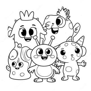 Pagina Para Colorear De Henry Hugglemonster Con Amigos 35264-29347