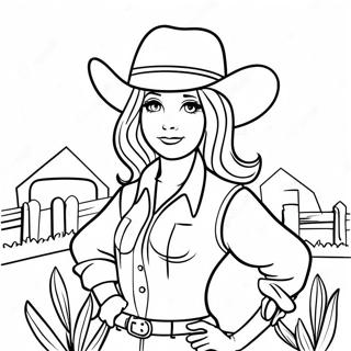 Pagina Para Colorear De Chica Campesina Con Sombrero De Vaquero 35383-29439