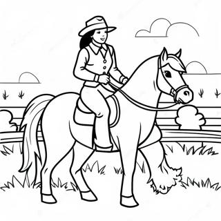 Pagina Para Colorear De Chica Campesina Montando A Caballo 35384-29443