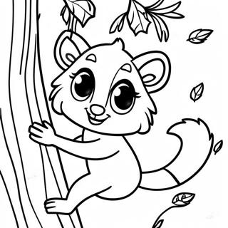 Pagina Para Colorear De Lemur Jugueton Balanceandose De Un Arbol 35574-29594