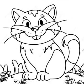 Pagina Para Colorear Del Gato De Cheshire Sonriente En El Pais De Las Maravillas 35684-29683