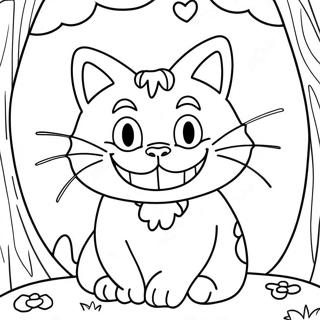 Pagina Para Colorear Del Gato De Cheshire Sonriente En El Pais De Las Maravillas 35684-29684