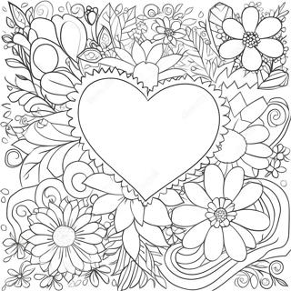 Pagina Para Colorear De Corazones Y Flores 3569-2899